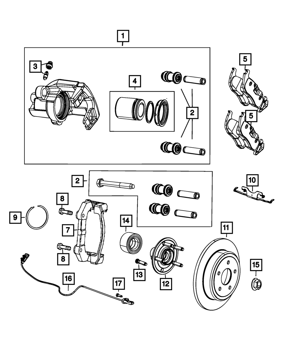 Rear Disc Brake Pad Kit - Mopar (68052386AA)